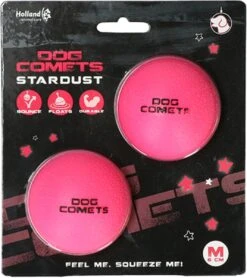 Dog Comets Ball Stardust Roze M 2pack – Honden Bal – Honden Speelgoed – Bal Voor Apporteren Van Uw Hond – Natuurlijk Rubber – Bal Diameter Van 6 Cm