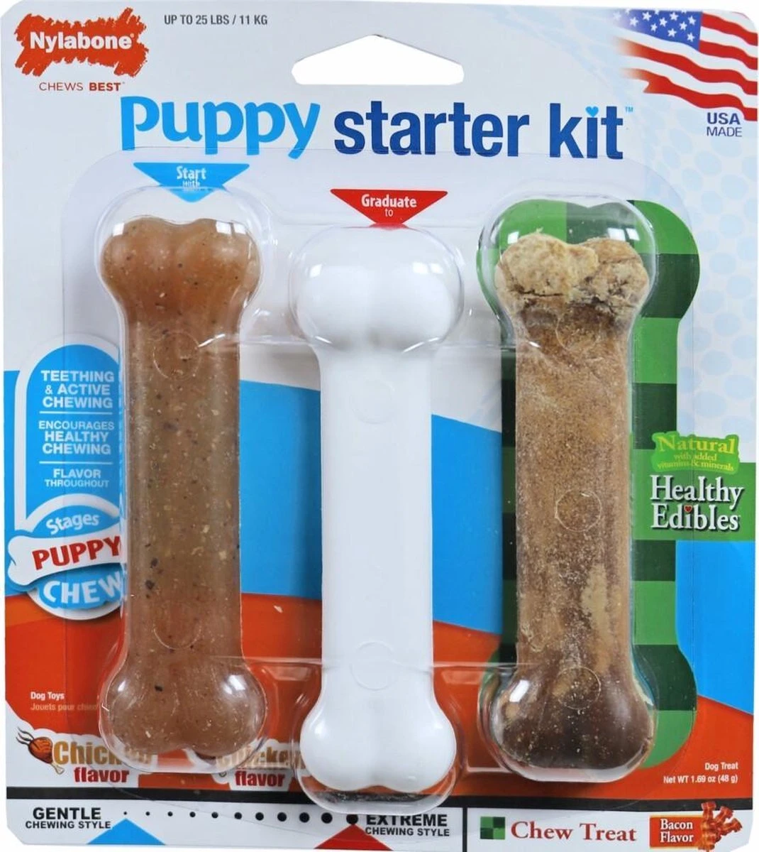 Nylabone Puppy Chew - Puppy Starter Kit - Tot 11 Kg 3 Nylabone Puppy Chew - Puppy Starter Kit - Tot 11 Kg