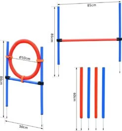 Merkloos Honden Agility Set - 23-delig - Agility Voor De Hond - Agility - Honden Parcours - Honden Training - Rood/Blauw -Hondenspeelgoed Winkel 1114x1200 1