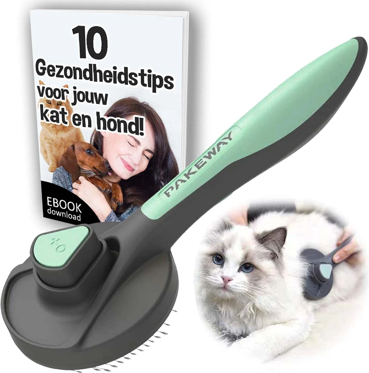 Pakeway Kattenborstel – Hondenborstel – Haarverwijderaar Voor Huisdieren – Kattenkam - Kortharig - Langharig - Inclusief Ebook! 3 Pakeway Kattenborstel – Hondenborstel – Haarverwijderaar Voor Huisdieren – Kattenkam - Kortharig - Langharig - Inclusief Ebook!