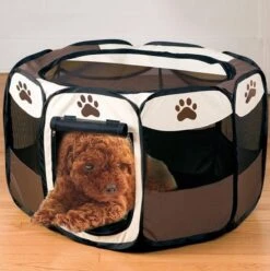 Opvouwbare Puppyren Bruin 90x90x60cm - Puppytent - Dogs&Co -Hondenspeelgoed Winkel 1196x1200 11