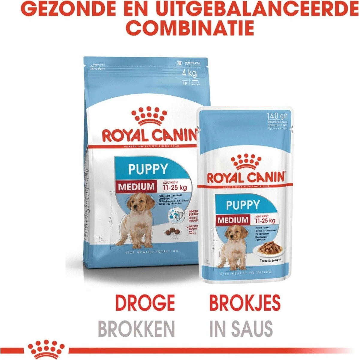 Royal Canin Shn Medium Puppy Pouch - Hondenvoer - 10 X 140 G 6 Royal Canin Shn Medium Puppy Pouch - Hondenvoer - 10 X 140 G - Afbeelding 4
