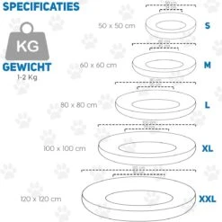 Pawzle Hondenmand - Donut Hondenkussen - Kattenmand - Bed Voor Honden & Katten - Wasbaar - 100cm - Grijs -Hondenspeelgoed Winkel 1199x1200 7