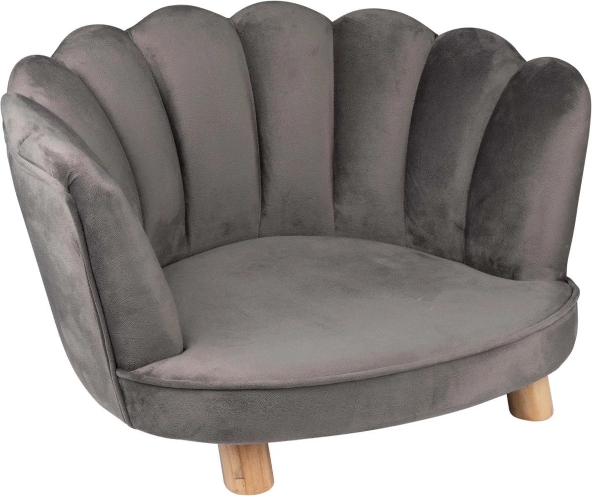 Maxxpro Katten- En Hondenstoel - Grijs - Verhoogd Met Houten Poten - Fluweel Materiaal - 61.5 X 52 X 33 CM - Huisdieren Tot 80 KG 4 Maxxpro Katten- En Hondenstoel - Grijs - Verhoogd Met Houten Poten - Fluweel Materiaal - 61.5 X 52 X 33 CM - Huisdieren Tot 80 KG - Afbeelding 2