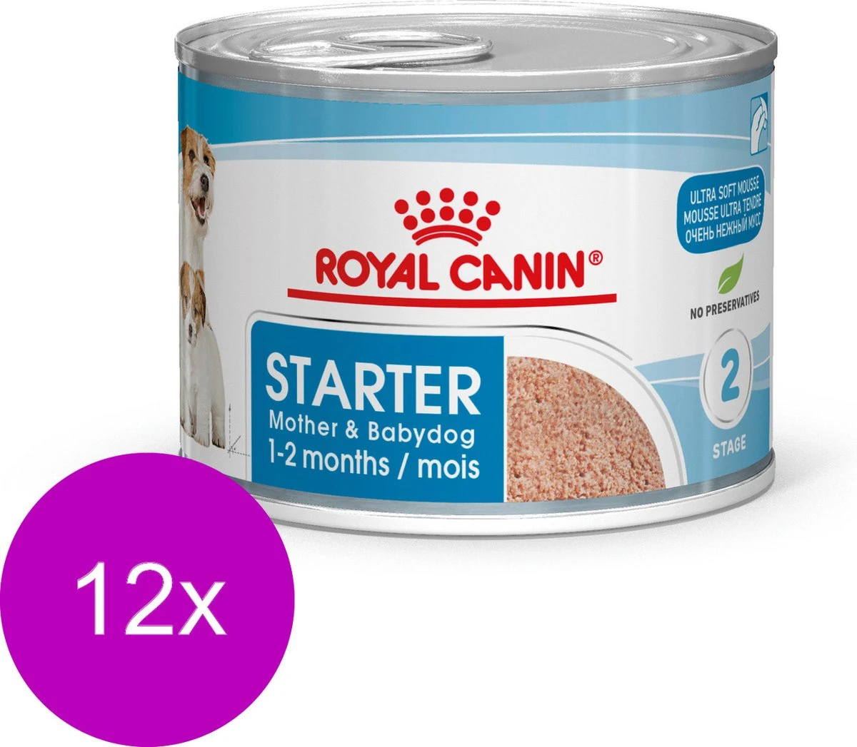 Royal Canin Starter Mousse Mother & Babydog - Puppy-Hondenvoer - 12 X 195 G 4 Royal Canin Starter Mousse Mother & Babydog - Puppy-Hondenvoer - 12 X 195 G - Afbeelding 2