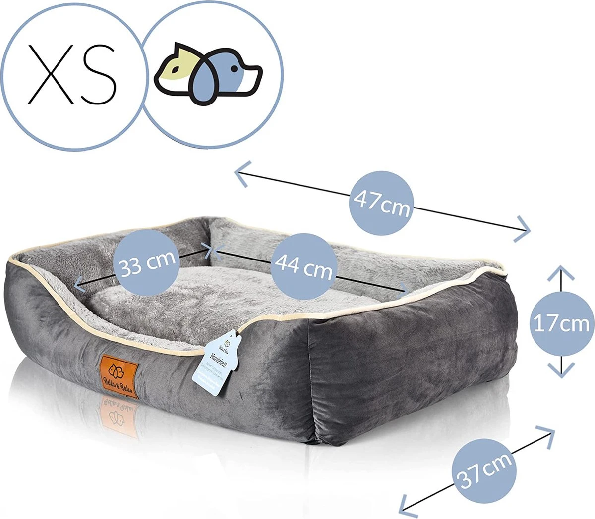 Bella & Balu Hondenbed - Verschillende Maten Voor Kleine, Middelgrote En Grote Honden | XS | Hondenbank Inclusief Verwijderbaar Honden Kussen - Pluizig, Warm, Wasbaar, Gewatteerd 4 Bella & Balu Hondenbed - Verschillende Maten Voor Kleine, Middelgrote En Grote Honden | XS | Hondenbank Inclusief Verwijderbaar Honden Kussen - Pluizig, Warm, Wasbaar, Gewatteerd - Afbeelding 2