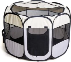 Dogs&Co Puppyren Opvouwbaar Grijs 90x90x60cm In Handige Draagtas -Hondenspeelgoed Winkel 1200x1057 5