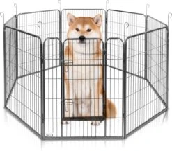 MaxxPet Puppyren - Hondenbench - Hondenren- Puppyren Met 8 Kennelpanelen - Staal -80 X 100 Cm Ø 210 Cm