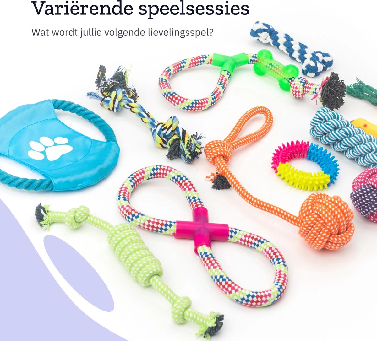 All 4 Pets Supply® Honden Speelgoed Set Geschikt Voor Puppy's T/m Middelgrote Honden - 12 Stuks - Hondenspeeltjes - Intelligentie - Touw - Flostouw - Bijtring - Bal 9 All 4 Pets Supply® Honden Speelgoed Set Geschikt Voor Puppy's T/m Middelgrote Honden - 12 Stuks - Hondenspeeltjes - Intelligentie - Touw - Flostouw - Bijtring - Bal - Afbeelding 7