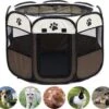 Opvouwbare Puppyren Bruin 90x90x60cm - Puppytent - Dogs&Co -Hondenspeelgoed Winkel 1200x1092 5