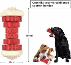 3-in-1 Hondenkauwbot - Gebitsverzorging - IQ Training - Voedsel Afgifte Functie - Geometrisch Ontwerp - Duurzaam & Milieuvriendelijk - Kauwbot - Honden - Hondenbot - Rood -Hondenspeelgoed Winkel 1200x1114 6
