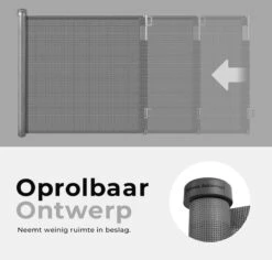 Château Animaux® - Tot 180cm Breed Traphekje Oprolbaar Hond - Stijlvolle Oplossing - Dieren Hek - Honden Hek 15 Château Animaux® - Tot 180cm Breed Traphekje Oprolbaar Hond - Stijlvolle Oplossing - Dieren Hek - Honden Hek -Hondenspeelgoed Winkel 1200x1145 10