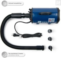 Nuvoo Professionele Hondenföhn / Waterblazer / Hondenborstel Met 3 Opzetstukken - Verstelbare Vermogen Tot 2200W - Warme / Koude Stand - Blauw 18 Nuvoo Professionele Hondenföhn / Waterblazer / Hondenborstel Met 3 Opzetstukken - Verstelbare Vermogen Tot 2200W - Warme / Koude Stand - Blauw -Hondenspeelgoed Winkel 1200x1153 1
