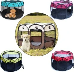 Opvouwbare Puppyren Bruin 90x90x60cm - Puppytent - Dogs&Co -Hondenspeelgoed Winkel 1200x1163 9