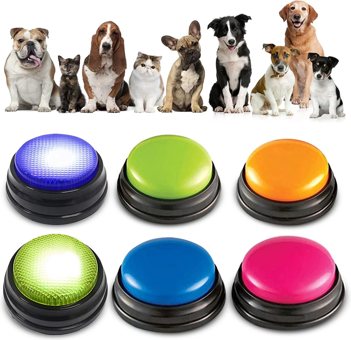 BFreshPets Praatknop Voor Honden - 6 Stuks - Dogbuttons - Hondenspeelgoed - Honden Training - Laat Uw Huisdier Spreken 3 BFreshPets Praatknop Voor Honden - 6 Stuks - Dogbuttons - Hondenspeelgoed - Honden Training - Laat Uw Huisdier Spreken