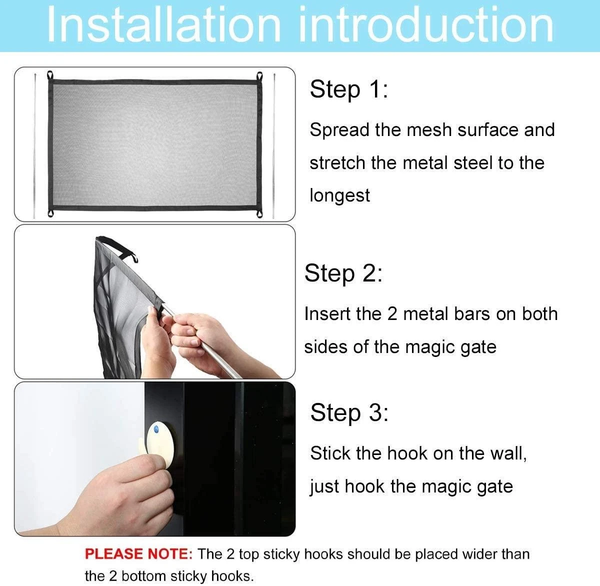 Merkloos ACE Pets – Oprolbaar Hondenrek Voor Binnen - Traphekje Hond Zonder Boren - Veiligheidshek Deurhekje - 180 X 72 Cm - Zwart 10 Merkloos ACE Pets – Oprolbaar Hondenrek Voor Binnen - Traphekje Hond Zonder Boren - Veiligheidshek Deurhekje - 180 X 72 Cm - Zwart - Afbeelding 8