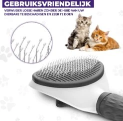 Kattenborstel - Hondenborstel - Pluizenverwijderaar - Haarverwijderaar Voor Huisdieren - Hondenkam - Kattenkam - Huisdierhaar Verwijderaar - Ontpluizer - Kattenhaar & Hondenhaar Verwijderaar - Voor Langharig & Kortharig - Grijs -Hondenspeelgoed Winkel 1200x1175