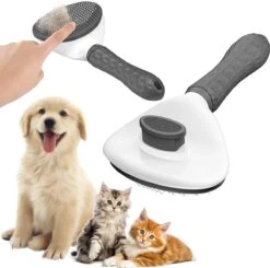 Kattenborstel - Hondenborstel - Pluizenverwijderaar - Haarverwijderaar Voor Huisdieren - Hondenkam - Kattenkam - Huisdierhaar Verwijderaar - Ontpluizer - Kattenhaar & Hondenhaar Verwijderaar - Voor Langharig & Kortharig - Grijs