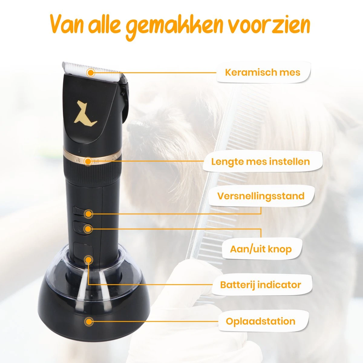Loyalpetclub® Professionele 2-in-1 Hondentondeuse Voor Dikke Vacht – Draadloze Honden Tondeuse & Hondentrimmer – Stille Tondeuse Katten & Honden Trimset - Inclusief Opbergtasje 10 Loyalpetclub® Professionele 2-in-1 Hondentondeuse Voor Dikke Vacht – Draadloze Honden Tondeuse & Hondentrimmer – Stille Tondeuse Katten & Honden Trimset - Inclusief Opbergtasje - Afbeelding 8