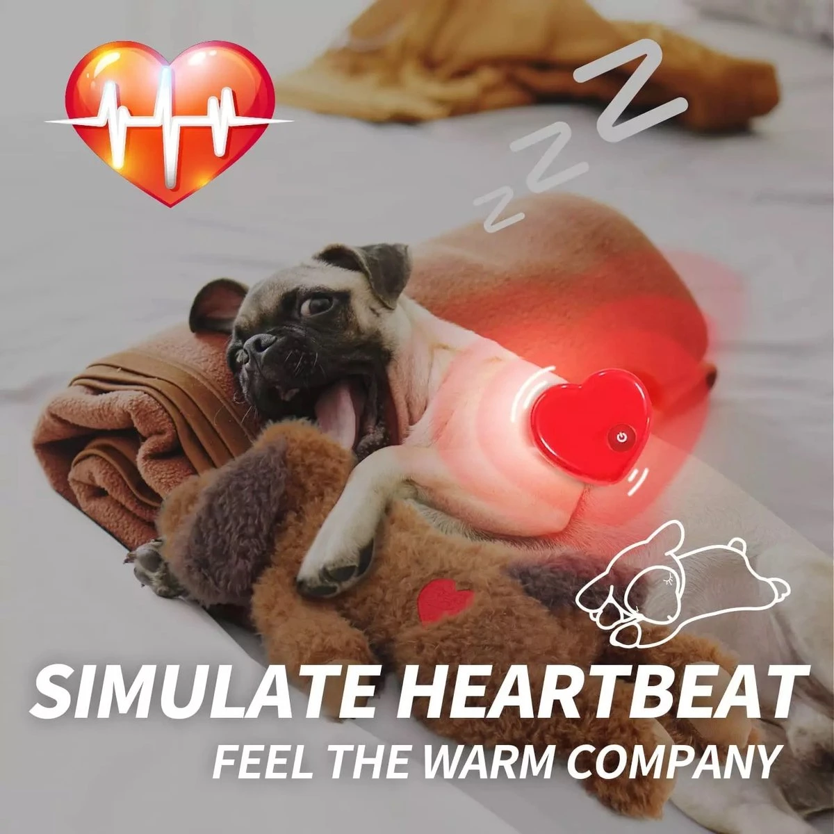 Merkloos Hondenknuffel - Puppyknuffel Met Hartslag - Knuffel Met Hartslag - Antistress Hond - Hondenspeelgoed 5 Merkloos Hondenknuffel - Puppyknuffel Met Hartslag - Knuffel Met Hartslag - Antistress Hond - Hondenspeelgoed - Afbeelding 3