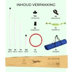 AYOO Agility Voor De Hond - Honden Training - Honden Behendigheid Set - Hondenparcours - Training Huisdieren - Honden Agility Set - Slalom - Horde - Draagzak - Agility Set - Oranje - Wit - GRATIS Speeltouw -Hondenspeelgoed Winkel 1200x1200 1136