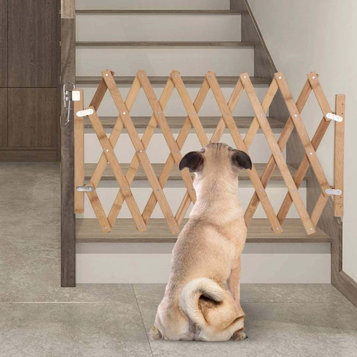 Houten Traphekje Harmonica | Traphekje Hond & Huisdieren | Extra Stevig | Inklapbaar | Met Klembevestiging | Deurhek Accordeon | Deurhekje | Hondenhek | Huisdier Hekje | Traphekje Houten 8 Houten Traphekje Harmonica | Traphekje Hond & Huisdieren | Extra Stevig | Inklapbaar | Met Klembevestiging | Deurhek Accordeon | Deurhekje | Hondenhek | Huisdier Hekje | Traphekje Houten - Afbeelding 6