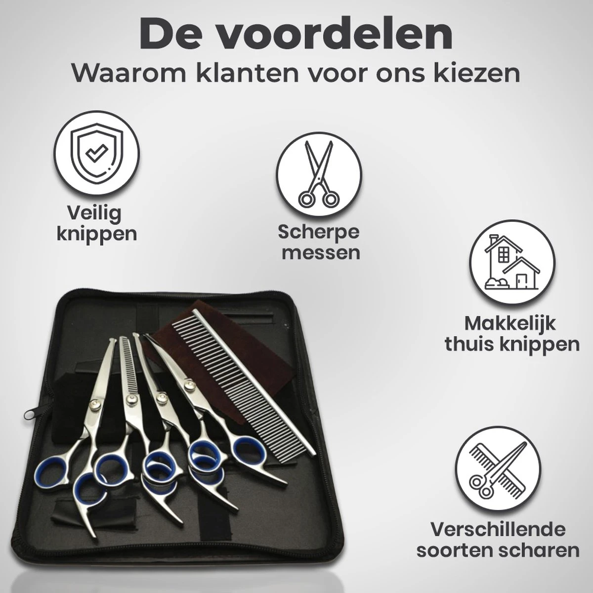 VoordeelShop 7-Delige Huisdier Knipset Met Etui - Trimmen Hond - Honden Schaar - Effileerschaar Hond - Huisdier Trimmer - Huisdier Knippen - Knipschaar Haar - Haar Schaar - Kapper - Kapperset - Scharenset 12 VoordeelShop 7-Delige Huisdier Knipset Met Etui - Trimmen Hond - Honden Schaar - Effileerschaar Hond - Huisdier Trimmer - Huisdier Knippen - Knipschaar Haar - Haar Schaar - Kapper - Kapperset - Scharenset - Afbeelding 10