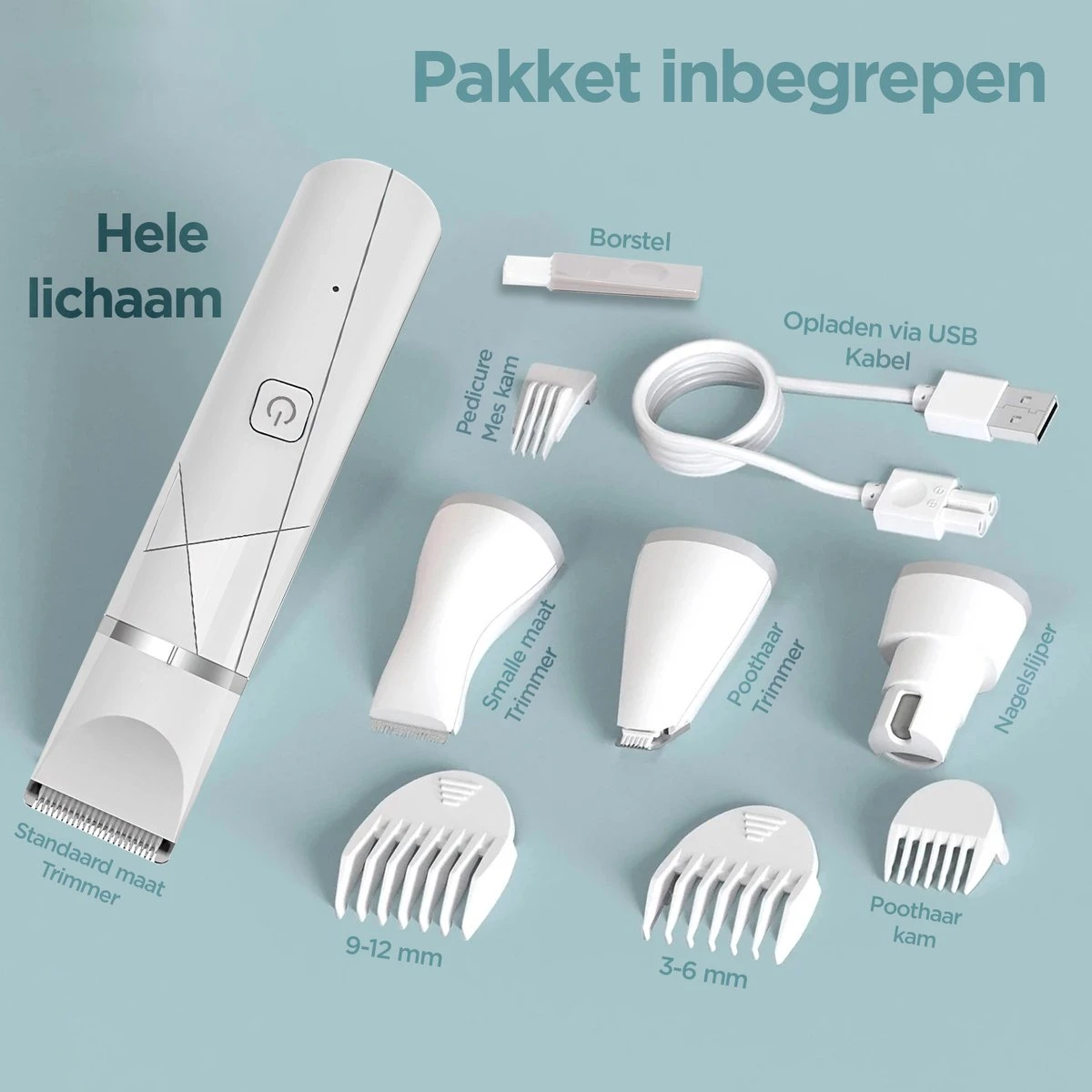 Revo Goods Professionele 4 In 1 Hondentondeuse Set -Ideaal Voor Honden En Andere Huisdieren - Slijper Inbegrepen -Draadloos - Ultra Stil 4 Revo Goods Professionele 4 In 1 Hondentondeuse Set -Ideaal Voor Honden En Andere Huisdieren - Slijper Inbegrepen -Draadloos - Ultra Stil - Afbeelding 2