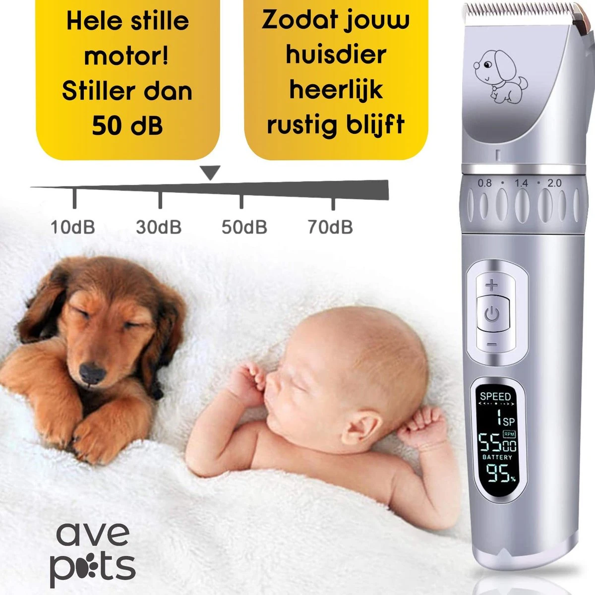 AVE Pets® Volledige Hondentondeuse Set Met Display - Draadloos Tondeuse - Scheerapparaat Voor Je Hond Of Kat - Huisdier Trimmer - Dierentondeuse - Dieren Verzorging 8 AVE Pets® Volledige Hondentondeuse Set Met Display - Draadloos Tondeuse - Scheerapparaat Voor Je Hond Of Kat - Huisdier Trimmer - Dierentondeuse - Dieren Verzorging - Afbeelding 6