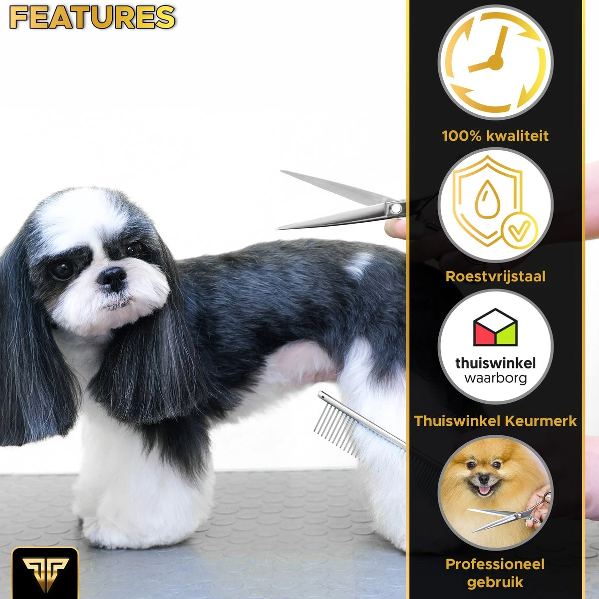 Toivo Schaar Voor Dieren - Zilver - Effileerscharen - Honden Scharenset - Dierenschaar - Set 5 Stuks - Trimscharen - Trimset - Uitdunschaar Hond - Schaar Honden 4 Toivo Schaar Voor Dieren - Zilver - Effileerscharen - Honden Scharenset - Dierenschaar - Set 5 Stuks - Trimscharen - Trimset - Uitdunschaar Hond - Schaar Honden - Afbeelding 2