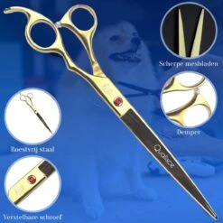 Scharenset Hond - 8-Delige Scharenset - Hondenschaar - Trimset - Trimschaar Voor Honden - Huisdier Knipset - Effileerschaar Hond - Goud -Hondenspeelgoed Winkel 1200x1200 274