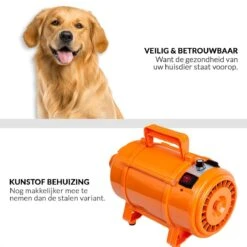 Krachtige Hondenföhn/ Waterblazer Met Draaiknop Om Overtollig Water En Stof Snel Uit De Vacht Te Blazen | Verstelbare Vermogen Standen (500W Tot 2200W) En Verstelbare Temperatuur - Type B Oranje -Hondenspeelgoed Winkel 1200x1200 280