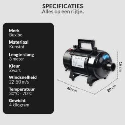 Hondenföhn/Waterblazer - Verstelbare Vermogen Standen (500W Tot 2400W) En Verstelbare Temperatuur - Zwart -Hondenspeelgoed Winkel 1200x1200 303