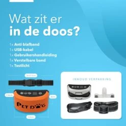 PET DOG® | Anti Blafband Voor Honden | 3 T/m 60 Kg | Oplaadbaar | Anti Blaf Band | Trainingsband | Vibratie En Geluid | Diervriendelijk | Shock Aan/uit Instelbaar -Hondenspeelgoed Winkel 1200x1200 519
