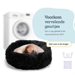 All 4 Pets Supply® Hondenmand Donut - Kattenmand - Maat XS - Geschikt Voor Honden/katten Tot 30 Cm - Hondenkussen - Zwart -Hondenspeelgoed Winkel 1200x1200 656