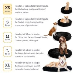 All 4 Pets Supply® Hondenmand Donut - Kattenmand - Maat XS - Geschikt Voor Honden/katten Tot 30 Cm - Hondenkussen - Zwart -Hondenspeelgoed Winkel 1200x1200 660