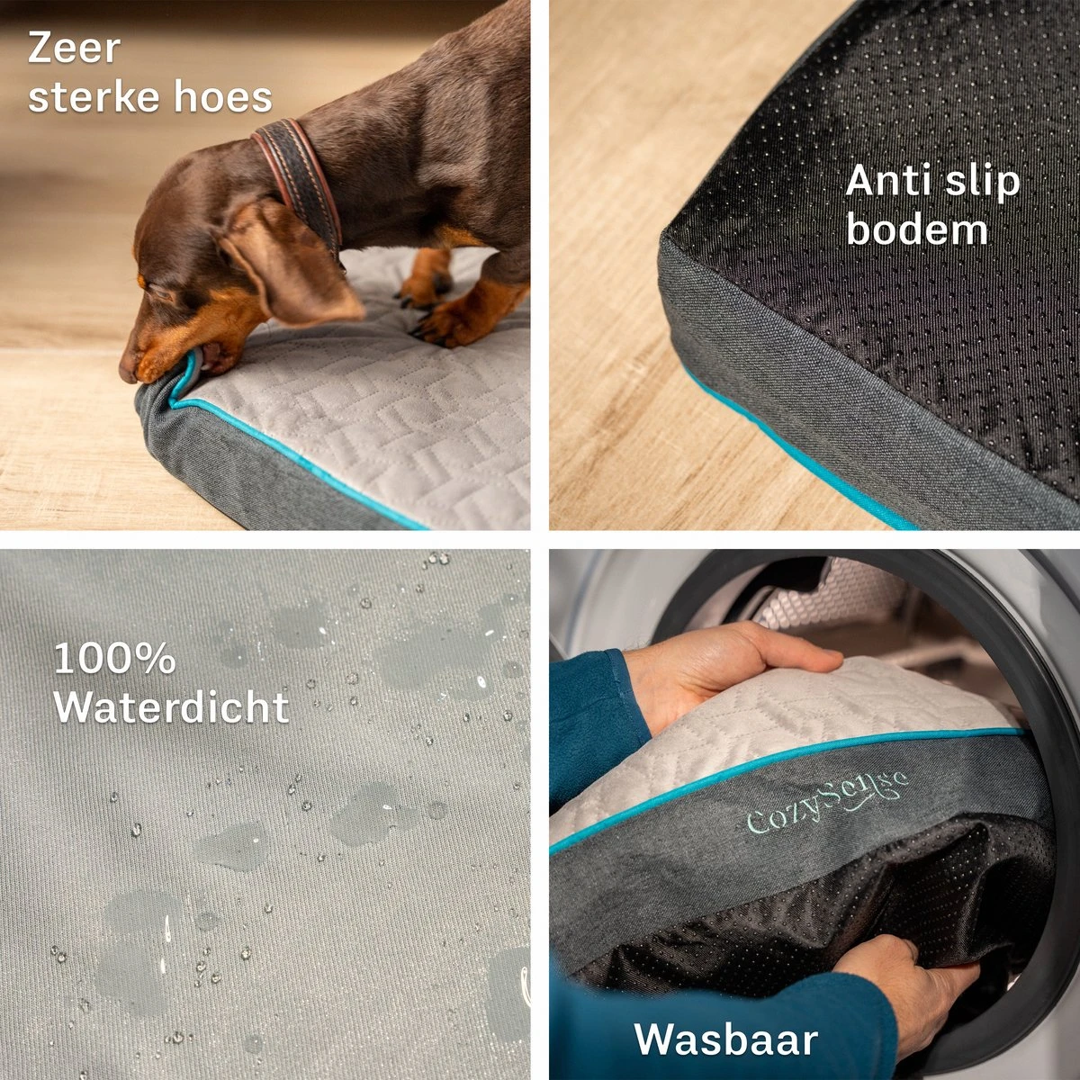 CozySense® - Orthopedisch Hondenkussen - Hondenkussen 90 X 55 Cm - Ook Geschikt Als Benchkussen & Hondenbed - Hondenkussen Bank - Traagschuim - Waterdicht - Wasbare Hoes - Maat L 9 CozySense® - Orthopedisch Hondenkussen - Hondenkussen 90 X 55 Cm - Ook Geschikt Als Benchkussen & Hondenbed - Hondenkussen Bank - Traagschuim - Waterdicht - Wasbare Hoes - Maat L - Afbeelding 7