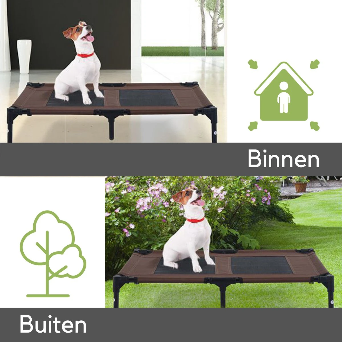 Hondenbed - Hondenstretcher - Honden Ligbed - L - Draagbaar - 92Lx76Bx18H Cm - Bruin 6 Hondenbed - Hondenstretcher - Honden Ligbed - L - Draagbaar - 92Lx76Bx18H Cm - Bruin - Afbeelding 4