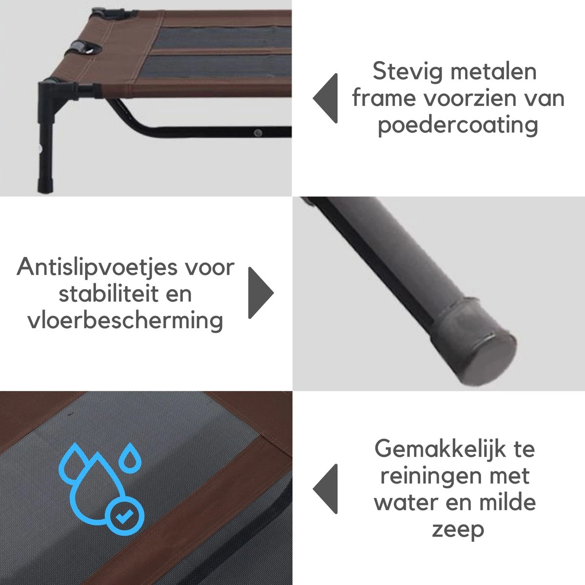 Hondenbed - Hondenstretcher - Honden Ligbed - L - Draagbaar - 92Lx76Bx18H Cm - Bruin 7 Hondenbed - Hondenstretcher - Honden Ligbed - L - Draagbaar - 92Lx76Bx18H Cm - Bruin - Afbeelding 5