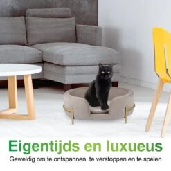 Maxxpro Pet Bed - Huisdieren Tot 80KG - Zacht Fluwelen Kussen - Verhoogd Katten- En Hondenbed - Grijs - 60,5 X 40,5 X 23,5 Cm -Hondenspeelgoed Winkel 1200x1200 776