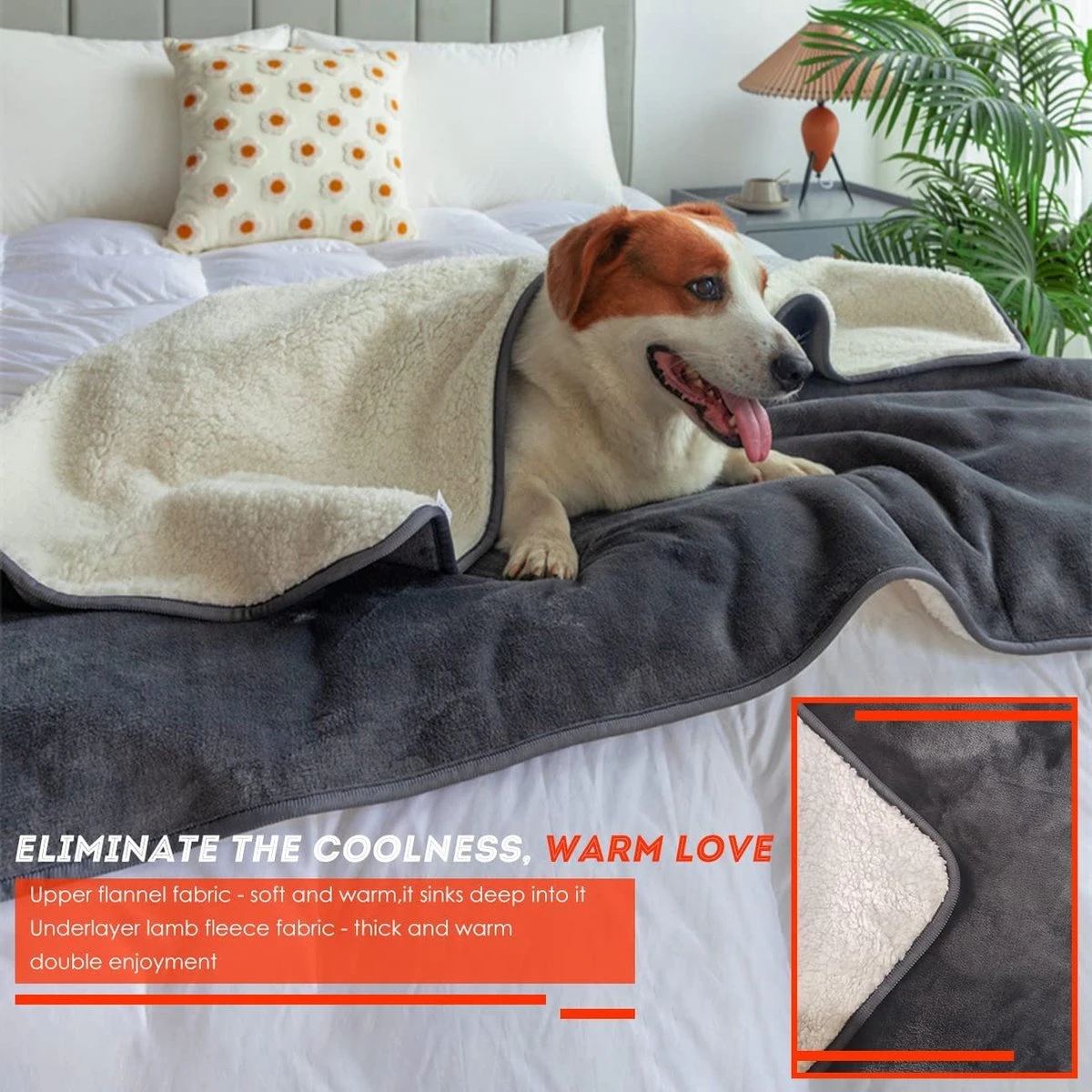 Hondendeken, Fleece, Waterdicht, Wasbaar, Hondenmat, Huisdier, Warme Zachte Deken Voor Hondendeken, Kattendeken, Deken Voor Katten En Honden, Waterdichte Deken Voor Bank, Bed, 150 X 127 Cm 8 Hondendeken, Fleece, Waterdicht, Wasbaar, Hondenmat, Huisdier, Warme Zachte Deken Voor Hondendeken, Kattendeken, Deken Voor Katten En Honden, Waterdichte Deken Voor Bank, Bed, 150 X 127 Cm - Afbeelding 6