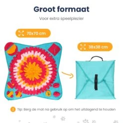 Snuffelmat 70x70cm Inclusief Rubberen Massage Bal & E-book - Speelmat Hond - Denkspel Hond - Puppy Speelgoed - Anti Schrok Mat - Honden Snoepjes - Cadeau Tip -Hondenspeelgoed Winkel 1200x1200 931