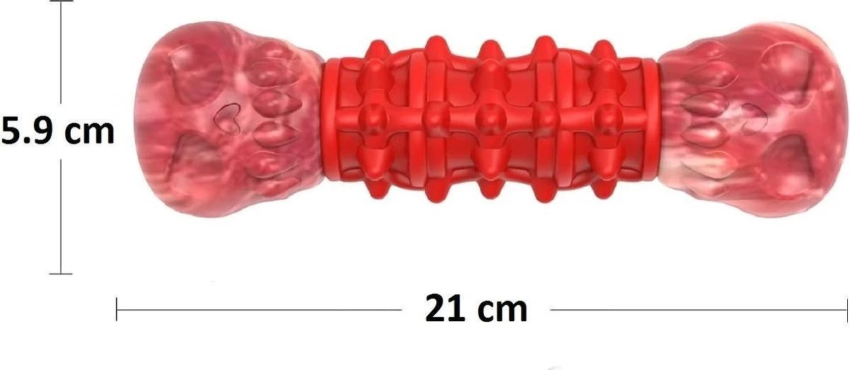 Kauwbot Hond Extra Sterk Kauwspeelgoed Melk Geur Smaak Honden Speelgoed - Rood Wit - Dutchwide 6 Kauwbot Hond Extra Sterk Kauwspeelgoed Melk Geur Smaak Honden Speelgoed - Rood Wit - Dutchwide - Afbeelding 4