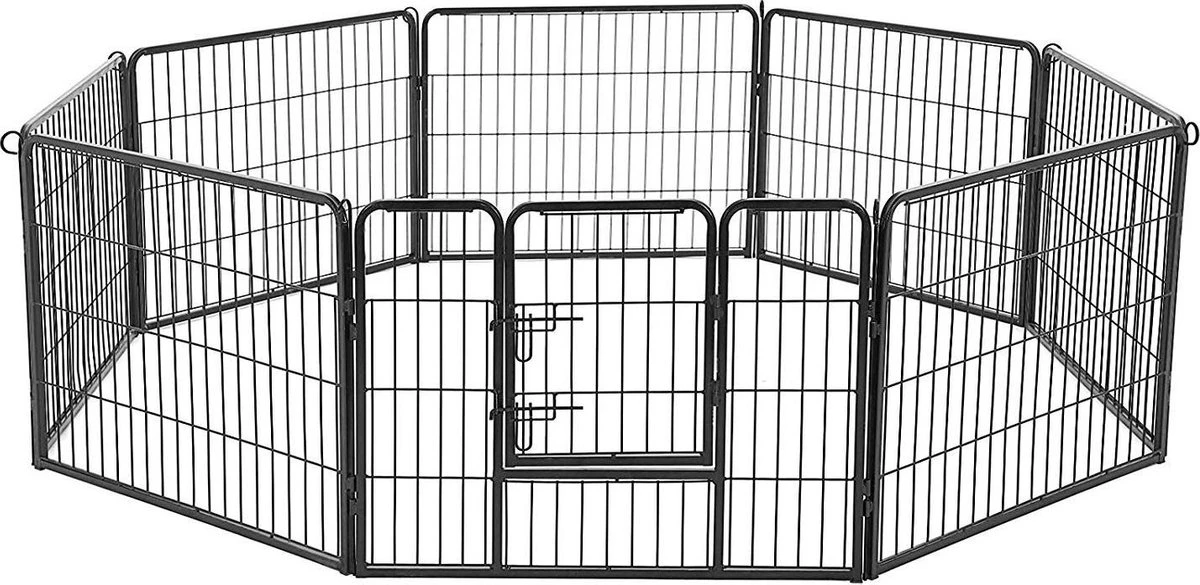 Transformeerbare Hondenren - Dieromheining Van 60 Cm Hoog En 210 Cm Diagonaal - Zwart 5 Transformeerbare Hondenren - Dieromheining Van 60 Cm Hoog En 210 Cm Diagonaal - Zwart - Afbeelding 3