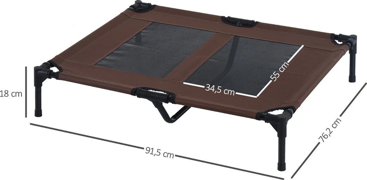 Hondenbed - Hondenstretcher - Honden Ligbed - L - Draagbaar - 92Lx76Bx18H Cm - Bruin 8 Hondenbed - Hondenstretcher - Honden Ligbed - L - Draagbaar - 92Lx76Bx18H Cm - Bruin - Afbeelding 6