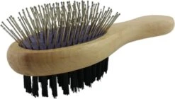 Merkloos Nobleza Dierenborstel - Hondenborstel - Kattenborstel - Tweezijdig - Dubbelzijdig - Hout - Maat L -Hondenspeelgoed Winkel 1200x681