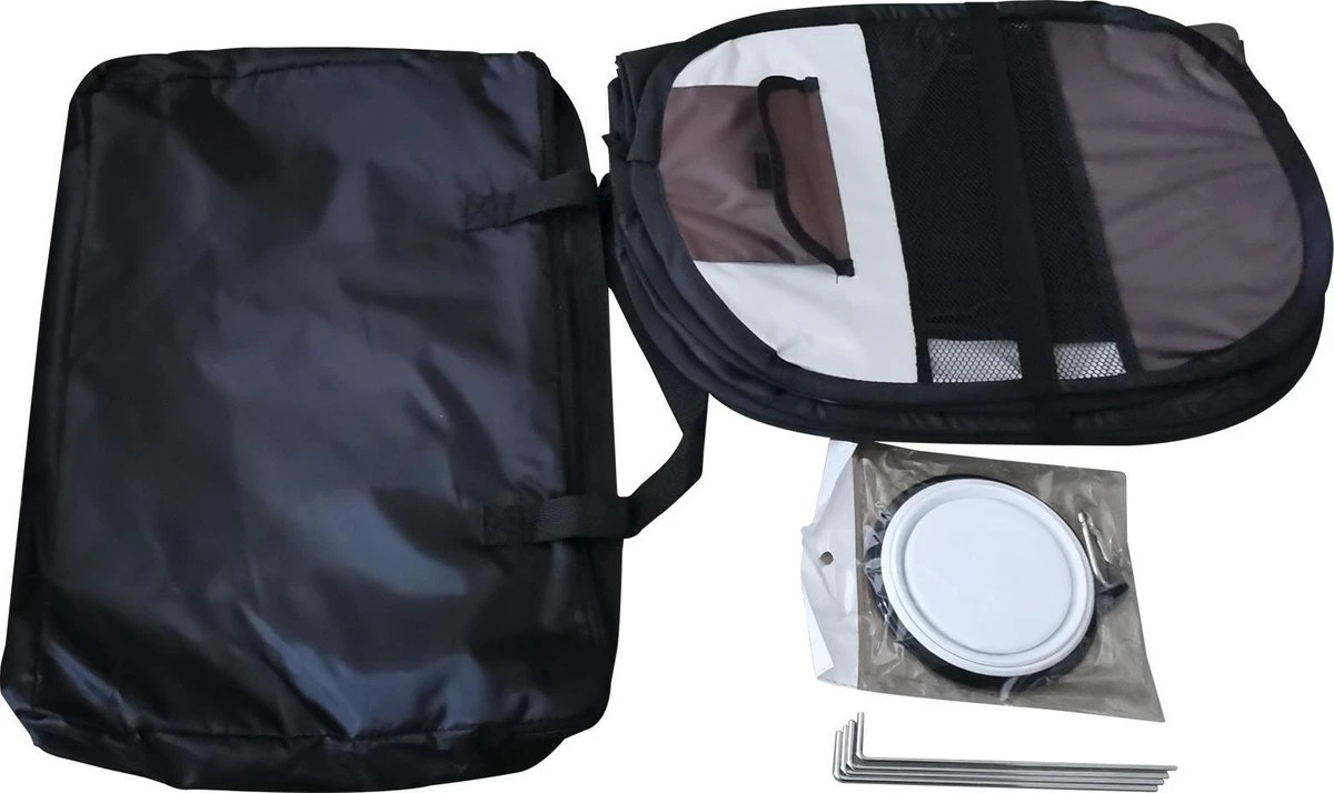 Dailyibed Opvouwbare Puppyren - Bruin - 115x115x58 Cm - Incl. Draagtas - Incl. Voederbak 4 Dailyibed Opvouwbare Puppyren - Bruin - 115x115x58 Cm - Incl. Draagtas - Incl. Voederbak - Afbeelding 2