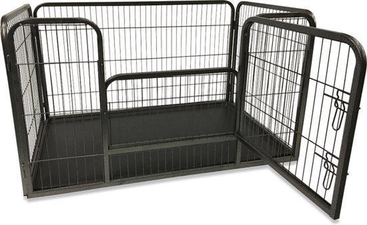 MaxxPet Puppyren - Hondenbench - Puppykennel - Hondenren - 125 X 78 X 80 Cm - Zwart 3 MaxxPet Puppyren - Hondenbench - Puppykennel - Hondenren - 125 X 78 X 80 Cm - Zwart - Afbeelding 2