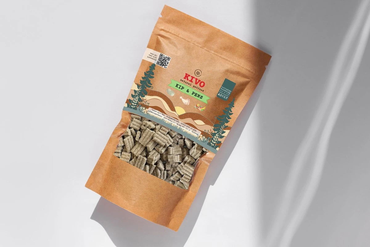 Kivo Petfood PROEFZAKJE Hondenbrokken Kip & Pens 300 Gram - Koudgeperst Glutenvrij 3 Kivo Petfood PROEFZAKJE Hondenbrokken Kip & Pens 300 Gram - Koudgeperst Glutenvrij