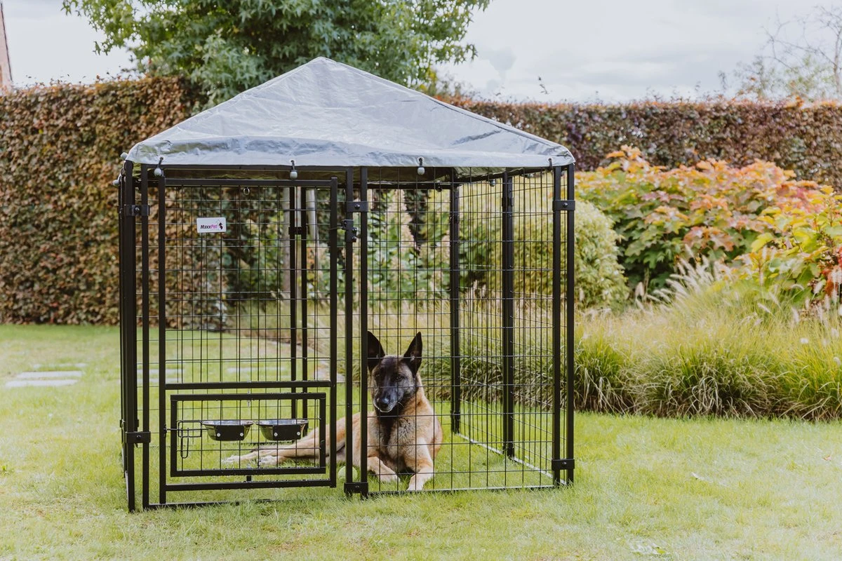 MaxxPet Hondenkennel - Hondenkennel Met Afneembaar Dak - Geschikt Voor Buiten En Binnen - 142 X 142 X 153 Cm 6 MaxxPet Hondenkennel - Hondenkennel Met Afneembaar Dak - Geschikt Voor Buiten En Binnen - 142 X 142 X 153 Cm - Afbeelding 4